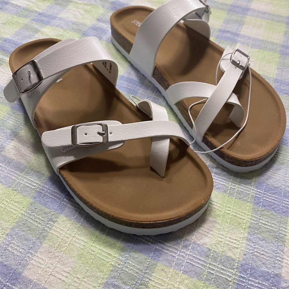 White Buckle Sandals